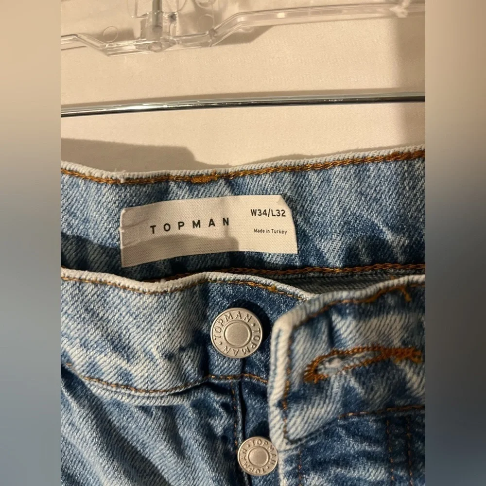 TOPMAN Ripped Men’s Blue Jeans w34/L32 #79